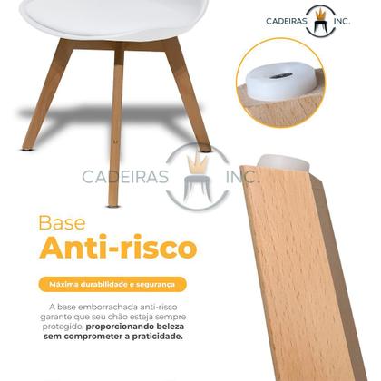 Imagem de Kit 4 Cadeiras Para Mesa Sala De Jantar Cozinha Saarinen Leda Charles Eiffel Base Madeira Branca