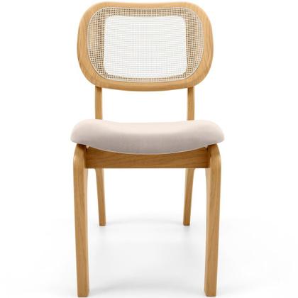 Imagem de Kit 4 Cadeiras Para Sala de Jantar Cozinha Estofada e Tela Mariah L02 Seude Bege - Lyam Decor