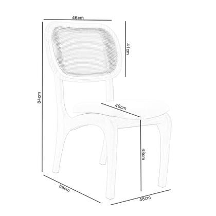 Imagem de Kit 4 Cadeiras Para Sala de Jantar Cozinha Estofada e Tela Mariah L02 Seude Bege - Lyam Decor