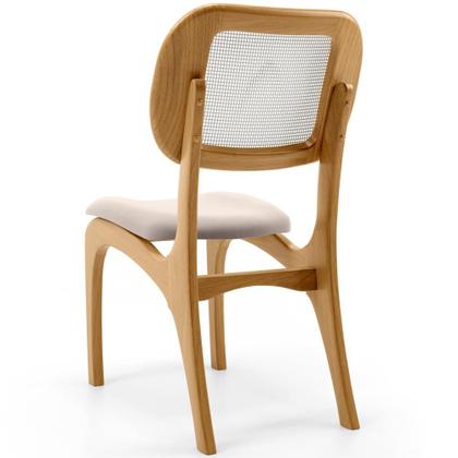 Imagem de Kit 4 Cadeiras Para Sala de Jantar Cozinha Estofada e Tela Mariah L02 Seude Bege - Lyam Decor