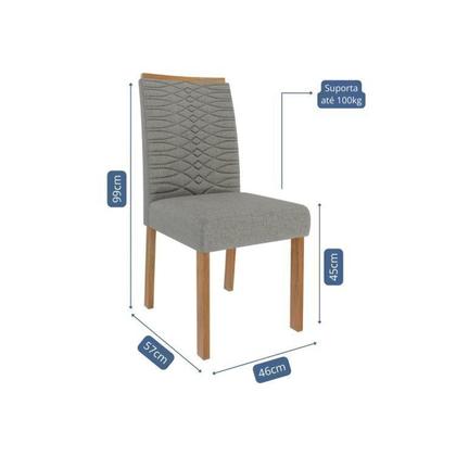 Imagem de Kit 4 Cadeiras para Sala de Jantar Estofadas clarice