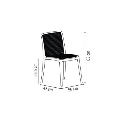 Imagem de Kit 4 cadeiras plastica monobloco isabelle preta tramontina