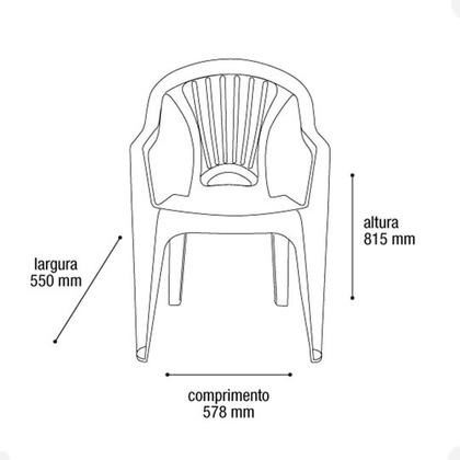 Imagem de Kit 4 Cadeiras Poltrona 1 Mesa Quadrada Desmontável Plástico