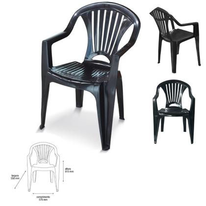 Imagem de Kit 4 Cadeiras Poltrona 1 Mesa Quadrada Desmontável Plástico