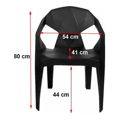 Imagem de kit 4 Cadeiras Poltrona Com Apoio Braço Plástica DIAMOND
