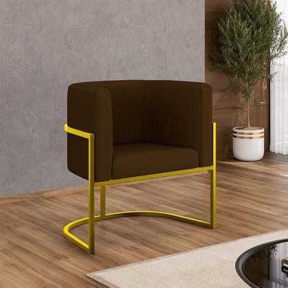 Imagem de Kit 4 Cadeiras Poltrona Lua material sintético Sala Quarto Gold Balaqui