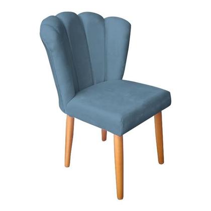 Imagem de Kit 4 Cadeiras Poltrona Sala de Jantar Penteadeira Reforçada Decorativa Pétala Suede