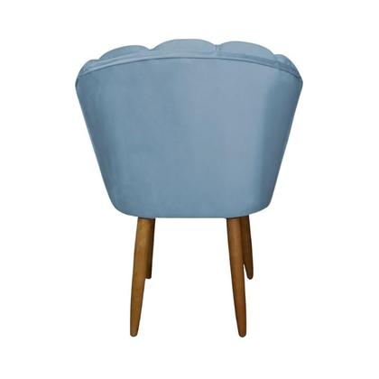 Imagem de Kit 4 Cadeiras Poltrona Sala de Jantar Penteadeira Reforçada Decorativa Pétala Suede