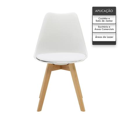 Imagem de Kit 4 Cadeiras Saarinen Wood Com Estofamento Várias Cores