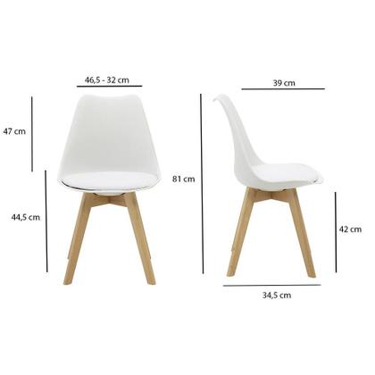 Imagem de Kit 4 Cadeiras Saarinen Wood Com Estofamento Várias Cores