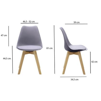 Imagem de Kit 4 Cadeiras Saarinen Wood Com Estofamento Várias Cores