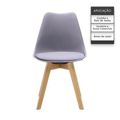 Imagem de Kit 4 Cadeiras Saarinen Wood Com Estofamento Várias Cores