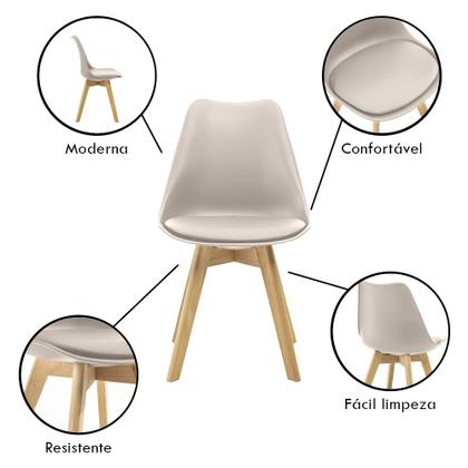 Imagem de Kit 4 Cadeiras Saarinen Wood Com Estofamento Várias Cores