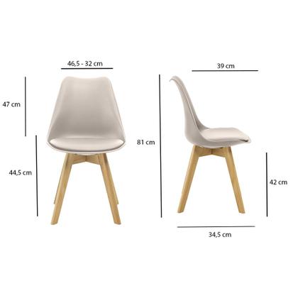 Imagem de Kit 4 Cadeiras Saarinen Wood Com Estofamento Várias Cores