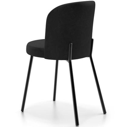 Imagem de Kit 4 Cadeiras Sala de Jantar Estofada Gavi L02 material sintético Preto - Lyam Decor