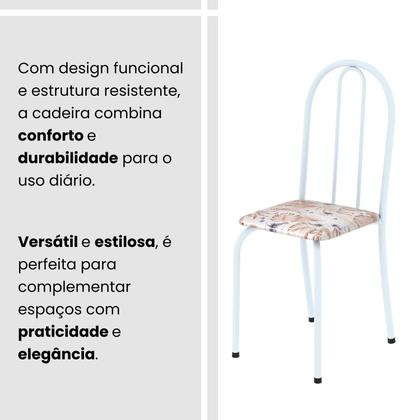 Imagem de Kit 4 Cadeiras Tubular 89x37x42 Cm Ane B Botanic Bege / Branco