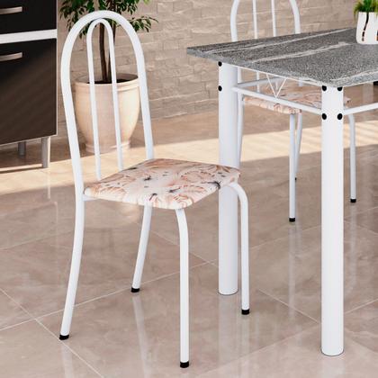Imagem de Kit 4 Cadeiras Tubular 89x37x42 Cm Ane B Botanic Bege / Branco