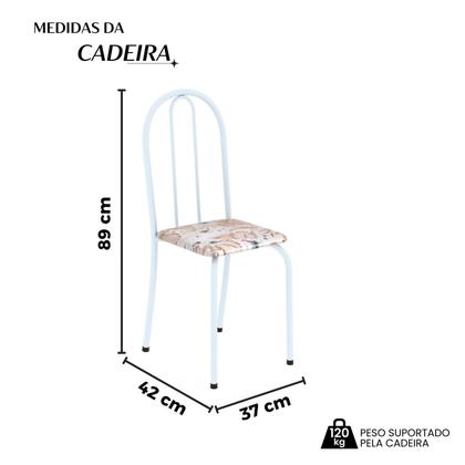 Imagem de Kit 4 Cadeiras Tubular 89x37x42 Cm Ane B Botanic Bege / Branco