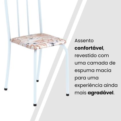 Imagem de Kit 4 Cadeiras Tubular 89x37x42 Cm Ane B Botanic Bege / Branco