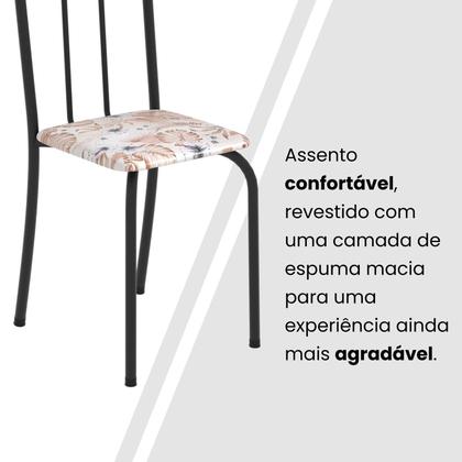 Imagem de Kit 4 Cadeiras Tubular 89x37x42 Cm Ane B Botanic Bege / Preto