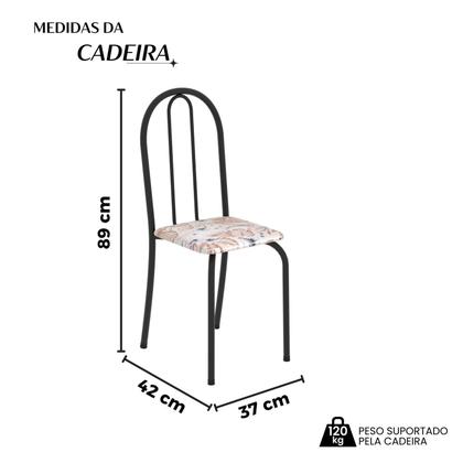 Imagem de Kit 4 Cadeiras Tubular 89x37x42 Cm Ane B Botanic Bege / Preto