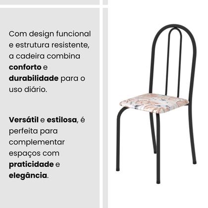 Imagem de Kit 4 Cadeiras Tubular 89x37x42 Cm Ane B Botanic Bege / Preto