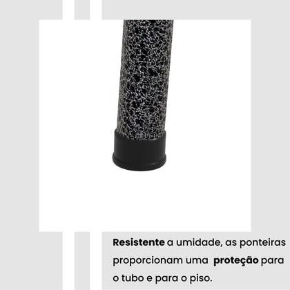 Imagem de Kit 4 Cadeiras Tubular 95x37x40 Cm Dany Preto/ Martelado Prata