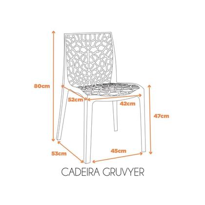 Imagem de Kit 4 Cadeiras Vazada em Polipropileno Gruvyer Espresso Móveis