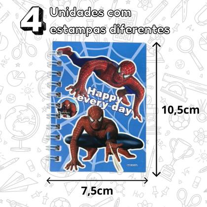 Imagem de Kit 4 Caderninhos Bloco de Notas Homem-Aranha