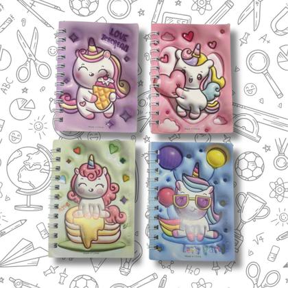 Imagem de Kit 4 Caderninhos Bloco de Notas Unicórnio