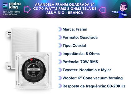 Imagem de Kit 4 Caixa De Som Arandelas Frahm Quadrada Cs 70w Embutir