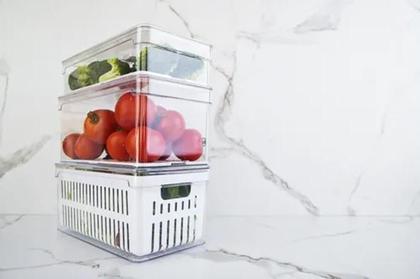 Imagem de Kit 4 Caixa Organizadora Geladeira Frutas Verduras Legumes