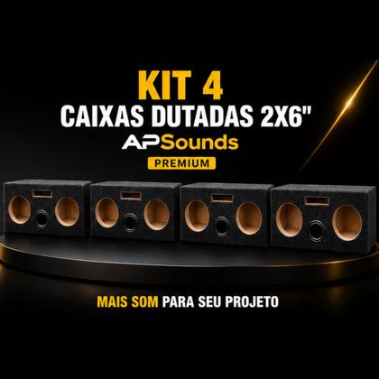 Imagem de Kit 4 Caixas 2x6 Polegadas Dutada Porta Malas APSounds
