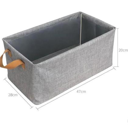 Kit 4 Caixas Organizadora De Armário Gaveta Guarda Roupa Decorativo Cesto Com Alça Tecido Retangular Closet Lavável Caixa Multifuncional - Importado Imagem de Kit 4 Caixas Organizadora De Armário Gaveta Guarda Roupa Decorativo Cesto Com Alça Tecido Retangular Closet Lavável Caixa Multifuncional
