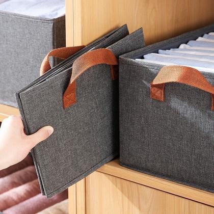 Kit 4 Caixas Organizadora De Armário Gaveta Guarda Roupa Decorativo Cesto Com Alça Tecido Retangular Closet Lavável Caixa Multifuncional - Importado Imagem de Kit 4 Caixas Organizadora De Armário Gaveta Guarda Roupa Decorativo Cesto Com Alça Tecido Retangular Closet Lavável Caixa Multifuncional