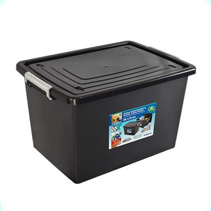Imagem de Kit 4 Caixas Organizadoras 56 E 30 Litros Com Tampa E Trava