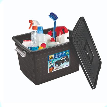 Imagem de Kit 4 Caixas Organizadoras 56 E 30 Litros Com Tampa E Trava