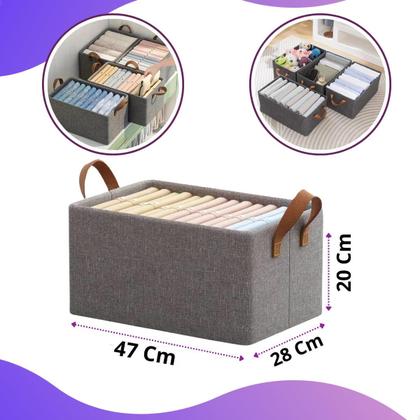 Imagem de Kit 4 Caixas Organizadoras Dobrável Para Roupas, Objetos, Brinquedos Armários, Multiuso