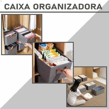 Imagem de Kit 4 Caixas Organizadoras Dobrável Para Roupas, Objetos, Brinquedos em Tecido, Cestos, Armários, Multiuso