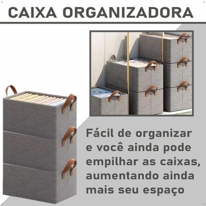 Imagem de Kit 4 Caixas Organizadoras Dobrável Para Roupas, Objetos, Brinquedos em Tecido, Cestos, Armários, Multiuso