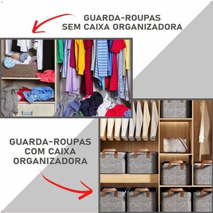 Imagem de Kit 4 Caixas Organizadoras Dobrável Para Roupas, Objetos, Brinquedos em Tecido, Cestos, Armários, Multiuso