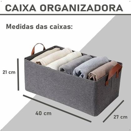 Imagem de Kit 4 Caixas Organizadoras Dobrável Para Roupas, Objetos, Brinquedos em Tecido, Cestos, Armários, Multiuso