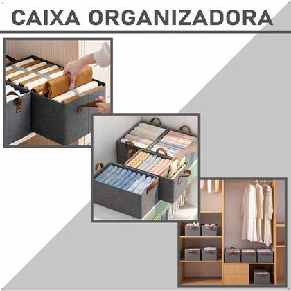 Imagem de Kit 4 Caixas Organizadoras Dobrável Para Roupas, Objetos, Brinquedos em Tecido, Cestos, Armários, Multiuso