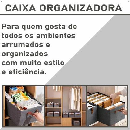 Imagem de Kit 4 Caixas Organizadoras Dobrável Para Roupas, Objetos, Brinquedos em Tecido, Cestos, Armários, Multiuso