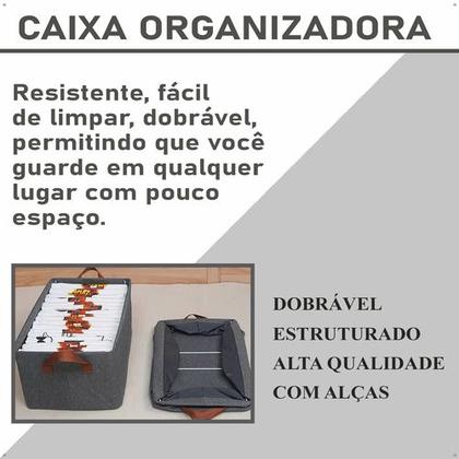 Imagem de Kit 4 Caixas Organizadoras Dobrável Para Roupas, Objetos, Brinquedos em Tecido, Cestos, Armários, Multiuso
