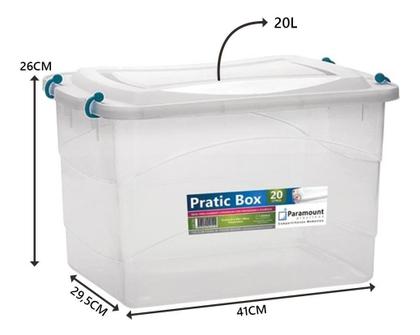 Imagem de Kit 4 Caixas Organizadoras Pratic Box 41x29x25Cm 20Lts
