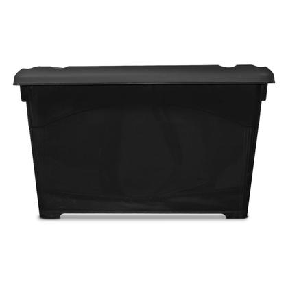 Imagem de Kit 4 Caixas Organizadoras Preta 95L Com Trava e Rodinha