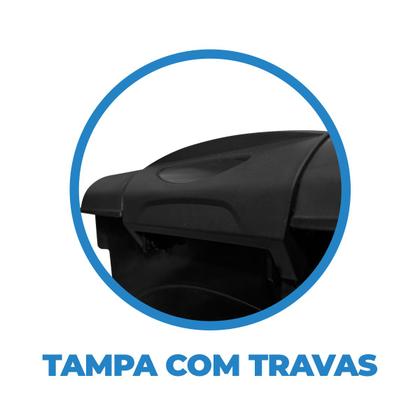 Imagem de Kit 4 Caixas Organizadoras Preta 95L Com Trava e Rodinha