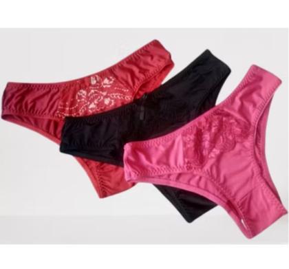 Imagem de Kit 4 Calcinha Feminina Lycra Algodão Tanga Renda Calcinha de Algodão Confortável Lingerie Feminina