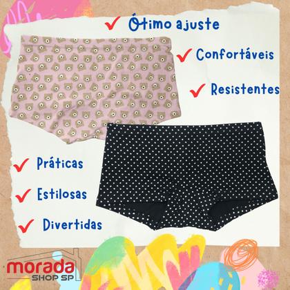 Imagem de Kit 4 Calcinhas Boxer Short Criança Infantil Premium Qualit